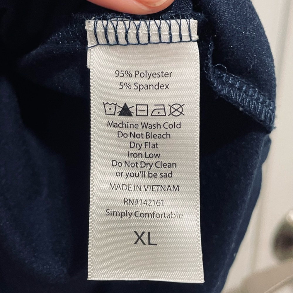 LuLaRoe “Amber” Navy and White Checkered & Solid Prints Pullover Hoodie. EUC - Picture 10 of 15